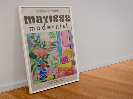 Affiche Art Moderne Inspirée de Matisse – Décoration Colorée Style Moderniste – avec ou sans Cadre