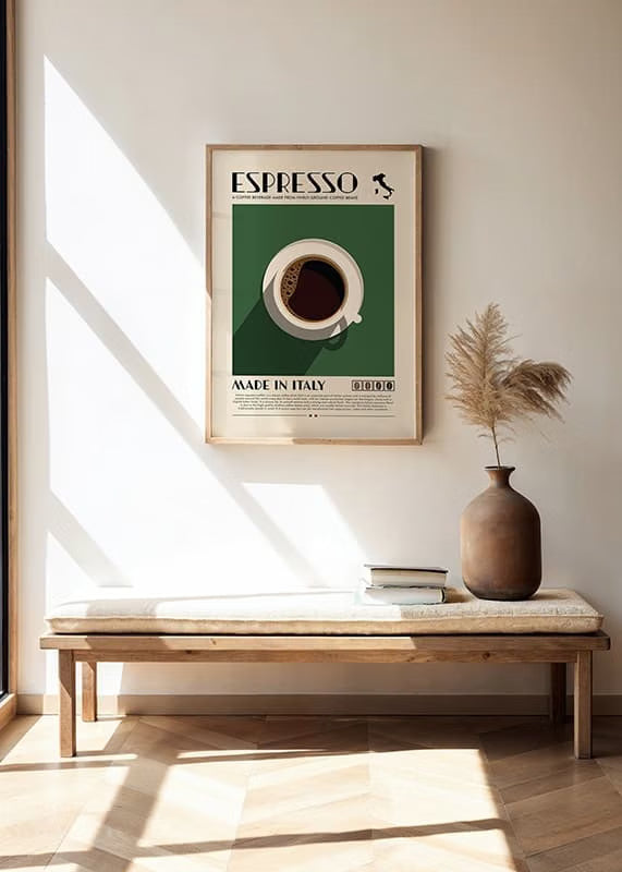 Affiche Espresso Made in Italy – Poster Café Design Italien Rétro