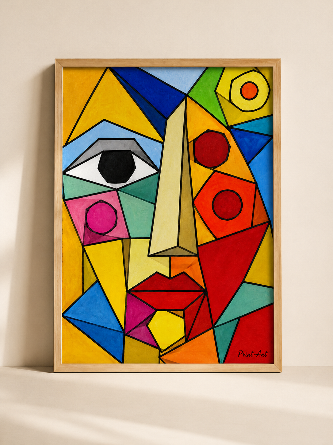 Affiche Visage Cubiste Multicolore – Hommage à Picasso – avec ou sans Cadre