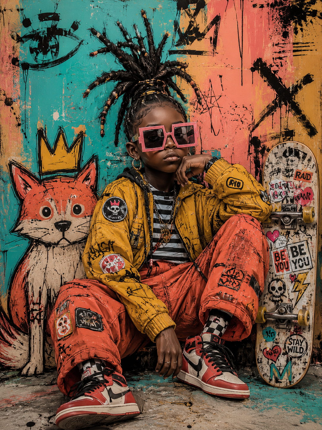 Affiche Street Art – Queen Skater "Stay Wild"