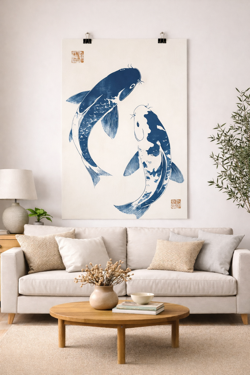 Affiche Carpes Koï Japonaises – Poster Zen avec ou sans Cadre