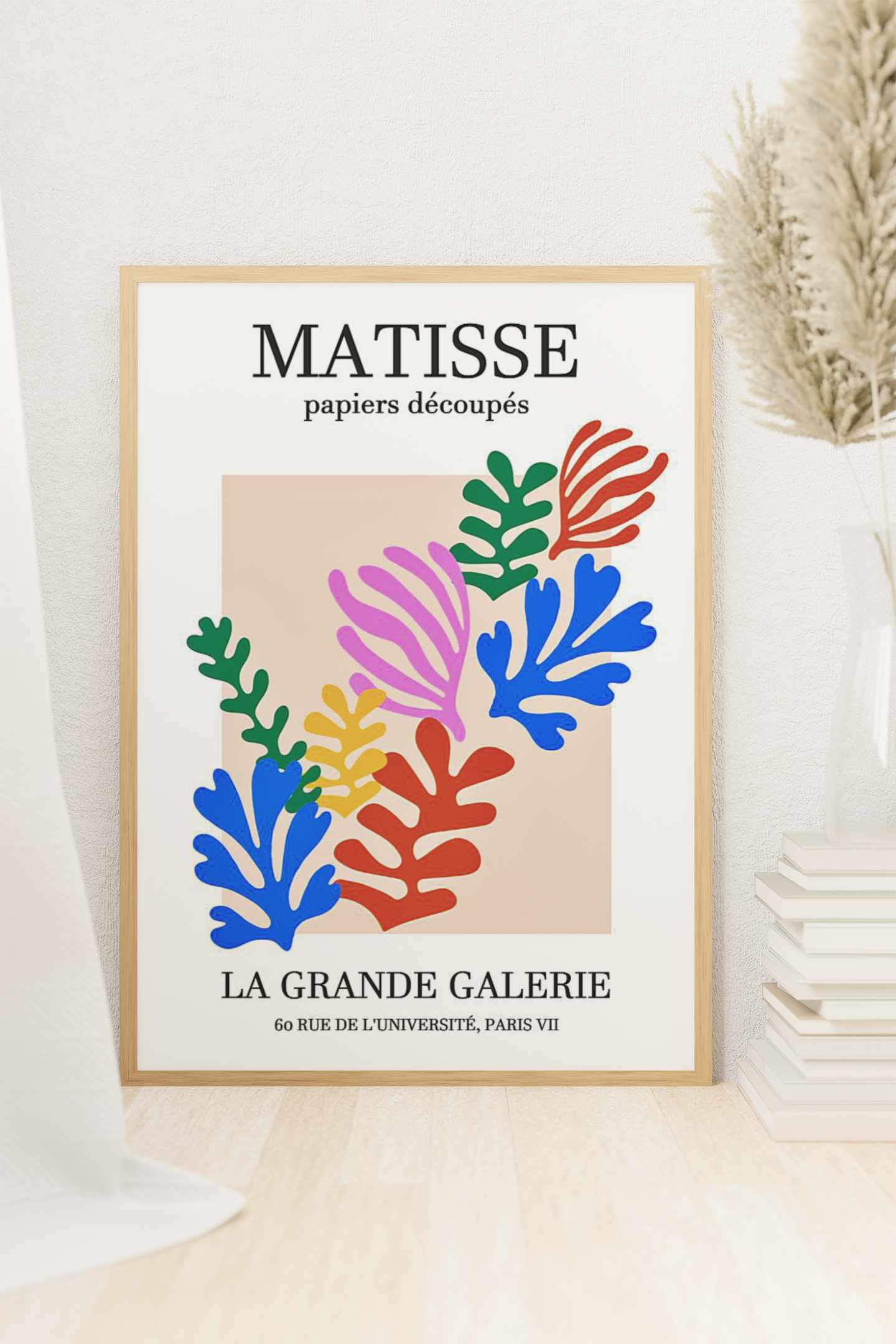 Affiche Art Moderne Inspirée Matisse – Papiers Découpés Colorés – Poster avec ou sans Cadre