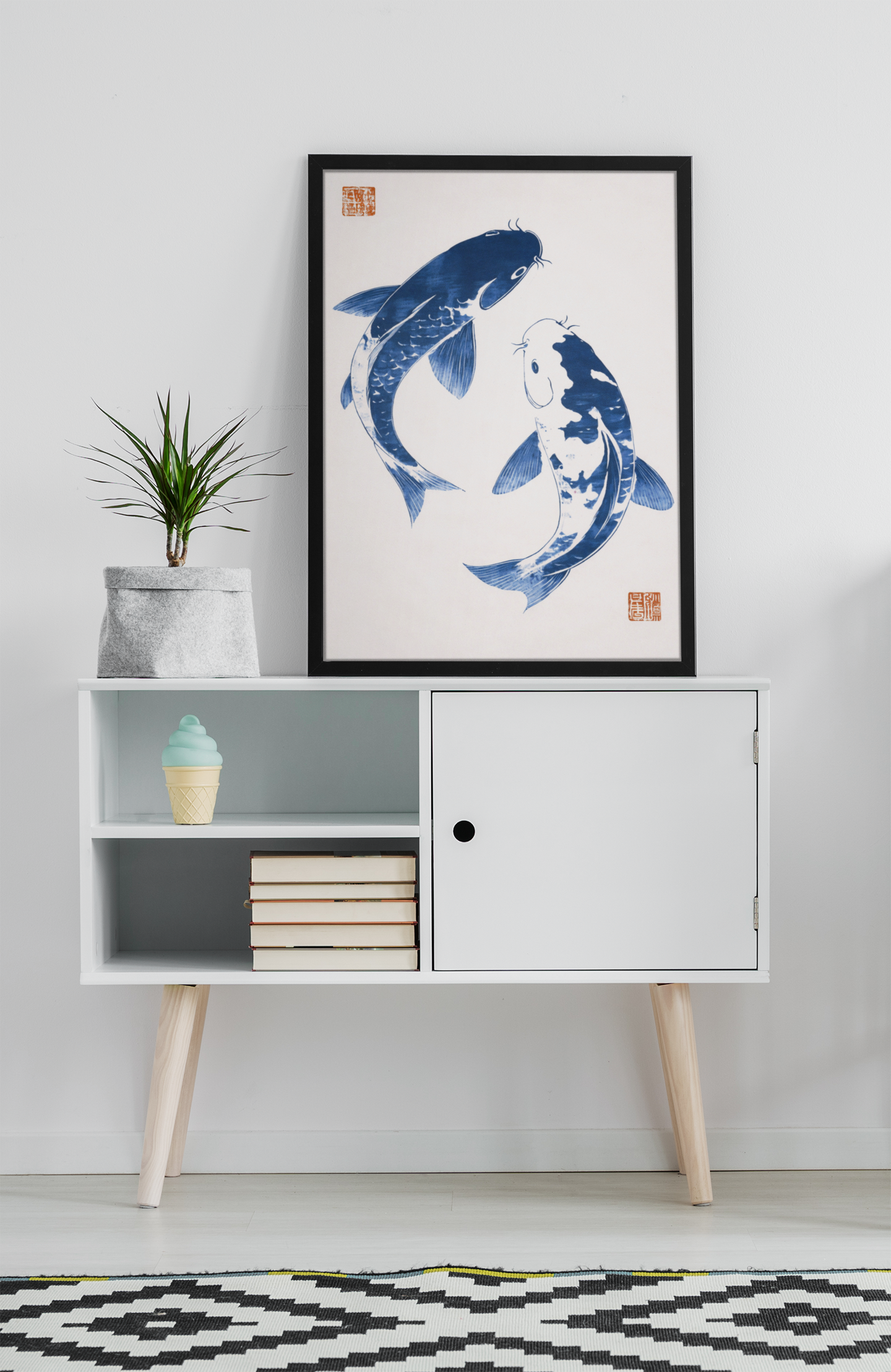 Affiche Carpes Koï Japonaises – Poster Zen avec ou sans Cadre