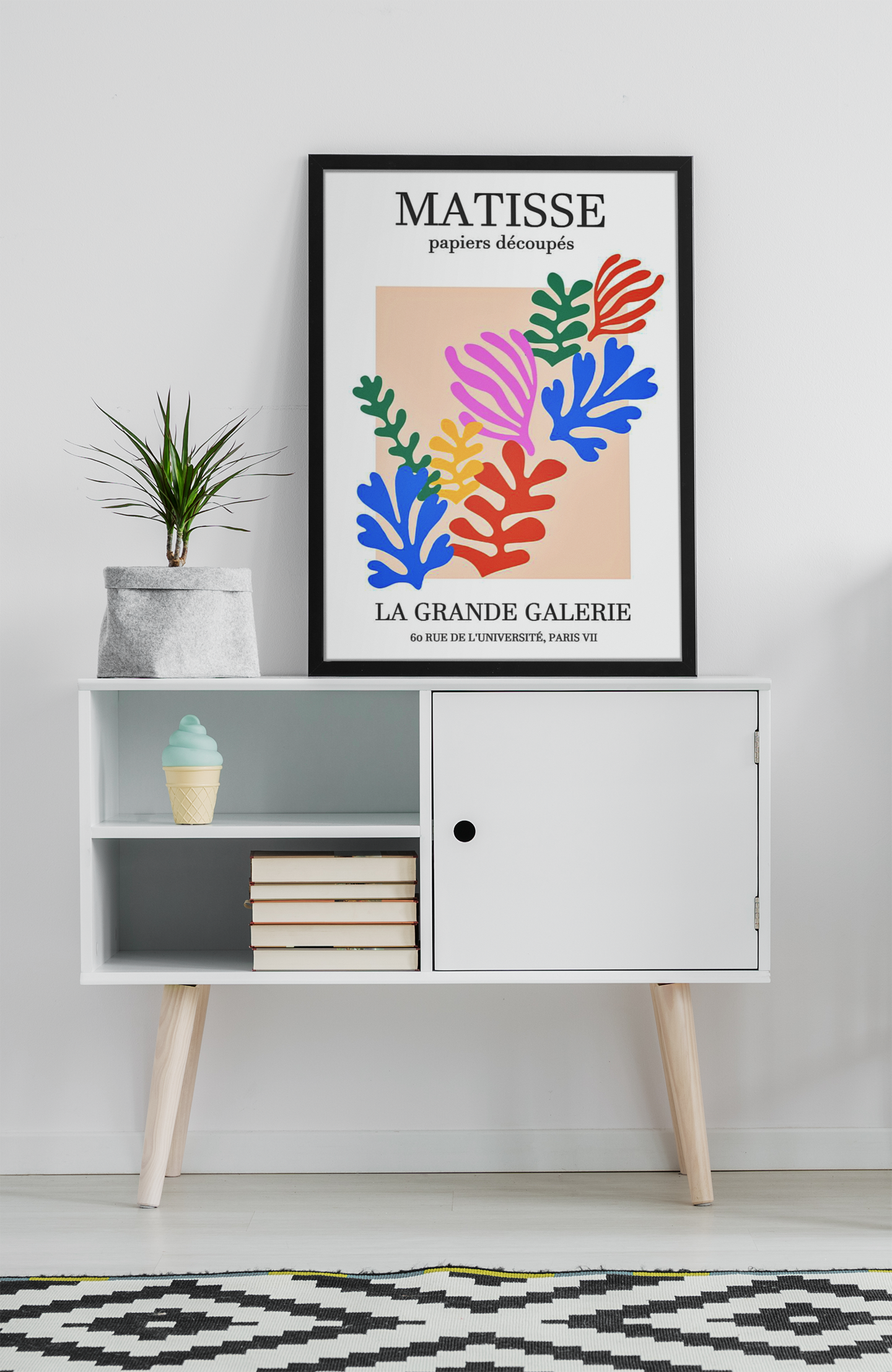 Affiche Art Moderne Inspirée Matisse – Papiers Découpés Colorés – Poster avec ou sans Cadre