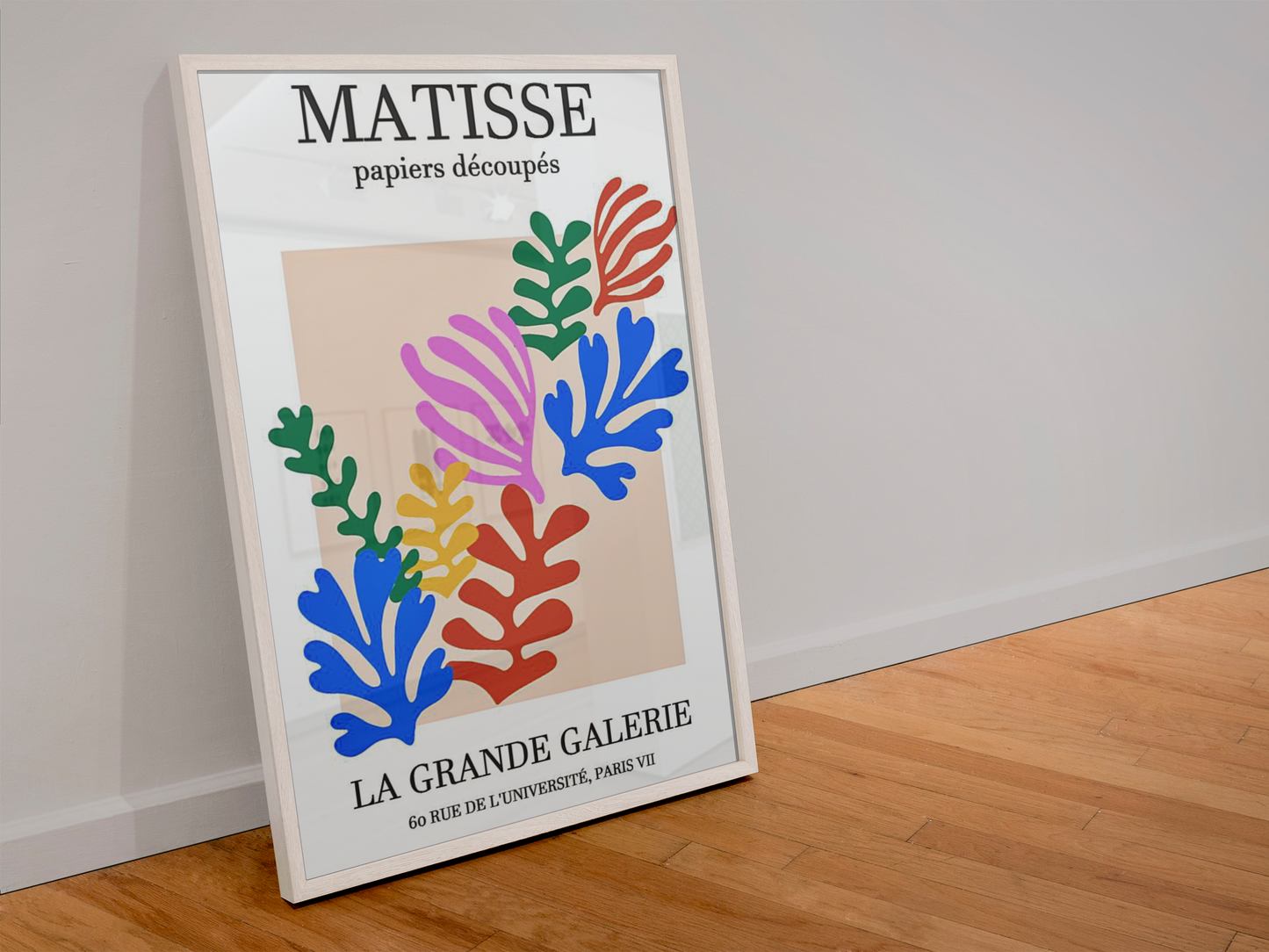 Affiche Art Moderne Inspirée Matisse – Papiers Découpés Colorés – Poster avec ou sans Cadre