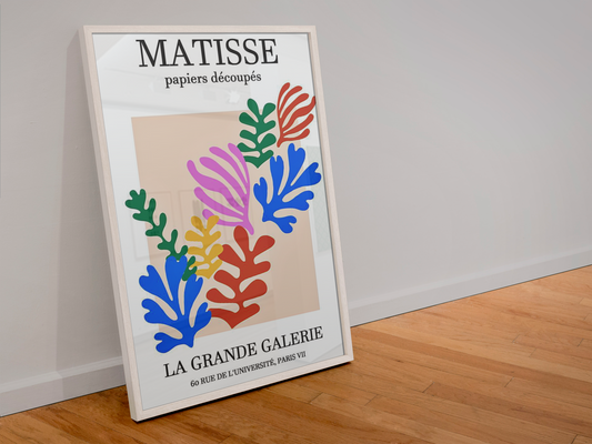 Affiche Art Moderne Inspirée Matisse – Papiers Découpés Colorés – Poster avec ou sans Cadre